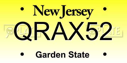 QRAX52 New Jersey License Plate
