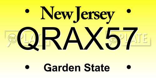QRAX57 New Jersey License Plate