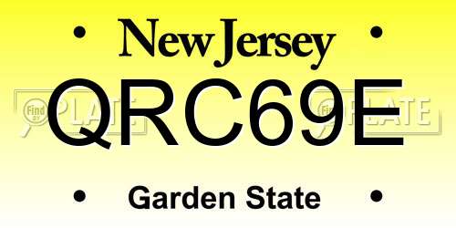 QRC69E New Jersey License Plate