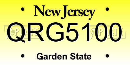 QRG5100 New Jersey License Plate