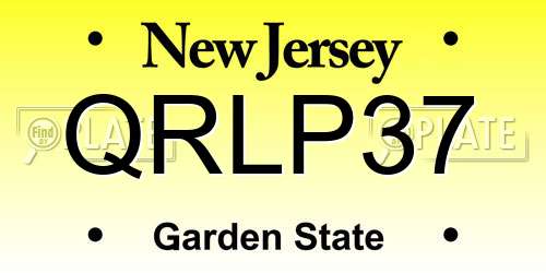 QRLP37 New Jersey License Plate