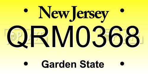 QRM0368 New Jersey License Plate