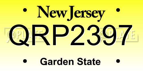 QRP2397 New Jersey License Plate