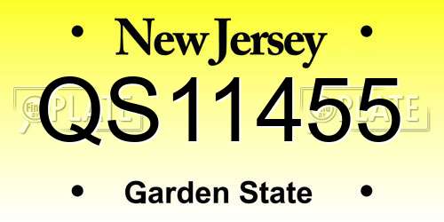 QS11455 New Jersey License Plate