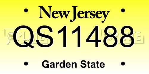 QS11488 New Jersey License Plate
