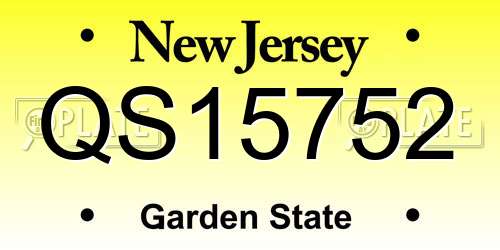 QS15752 New Jersey License Plate