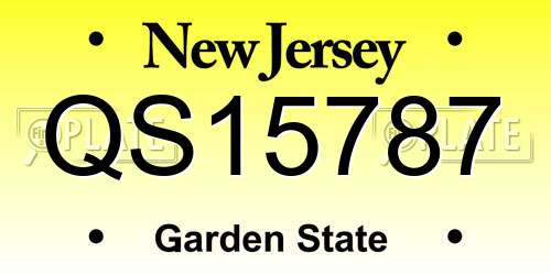 QS15787 New Jersey License Plate