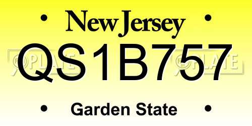 QS1B757 New Jersey License Plate