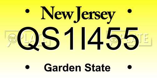 QS1I455 New Jersey License Plate