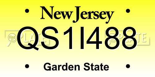 QS1I488 New Jersey License Plate