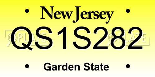 QS1S282 New Jersey License Plate
