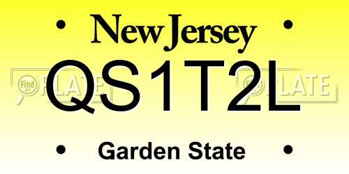 QS1T2L New Jersey License Plate