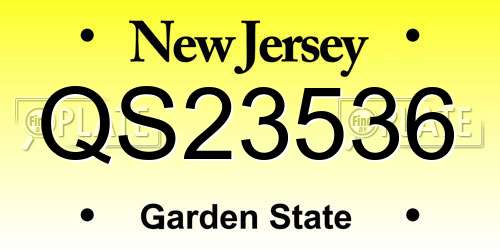 QS23536 New Jersey License Plate