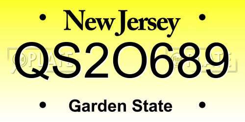 QS2O689 New Jersey License Plate