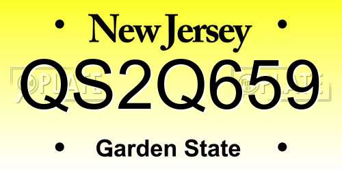 QS2Q659 New Jersey License Plate