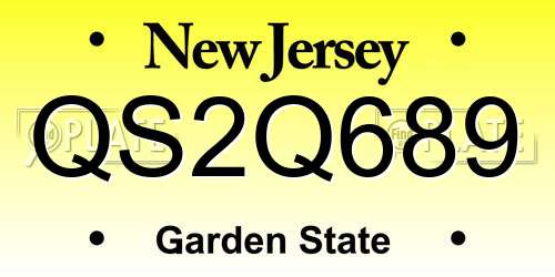 QS2Q689 New Jersey License Plate