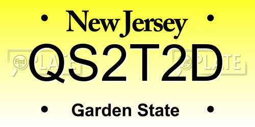 QS2T2D New Jersey License Plate