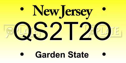 QS2T2O New Jersey License Plate