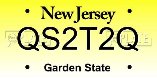 QS2T2Q New Jersey License Plate