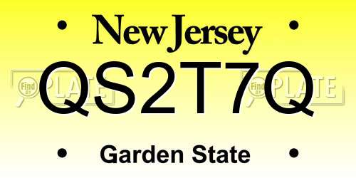 QS2T7Q New Jersey License Plate