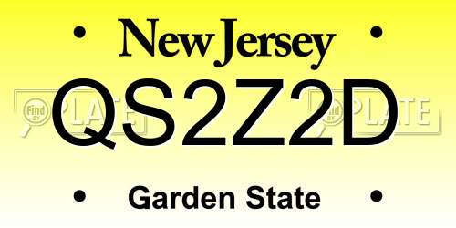 QS2Z2D New Jersey License Plate