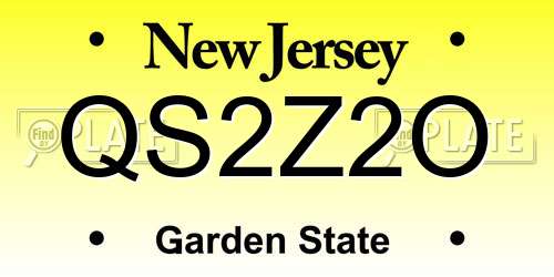 QS2Z2O New Jersey License Plate