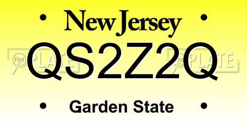 QS2Z2Q New Jersey License Plate