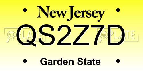 QS2Z7D New Jersey License Plate