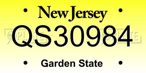 QS30984 New Jersey License Plate