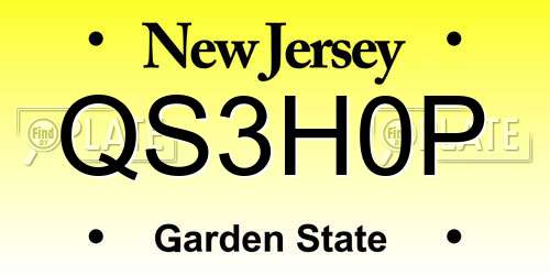 QS3H0P New Jersey License Plate
