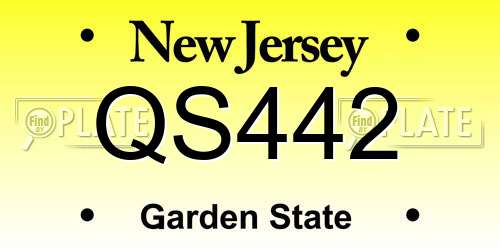 QS442 New Jersey License Plate