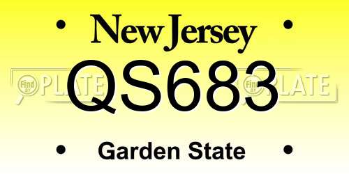 QS683 New Jersey License Plate