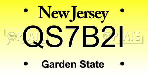 QS7B2I New Jersey License Plate
