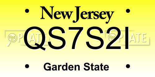 QS7S2I New Jersey License Plate