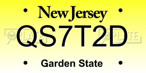 QS7T2D New Jersey License Plate