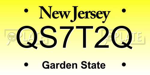 QS7T2Q New Jersey License Plate