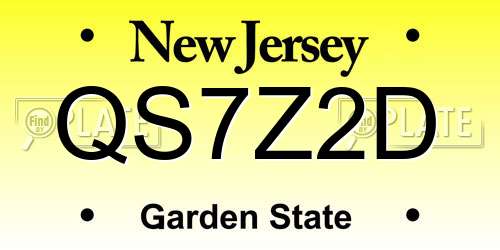 QS7Z2D New Jersey License Plate