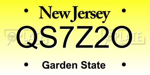 QS7Z2O New Jersey License Plate