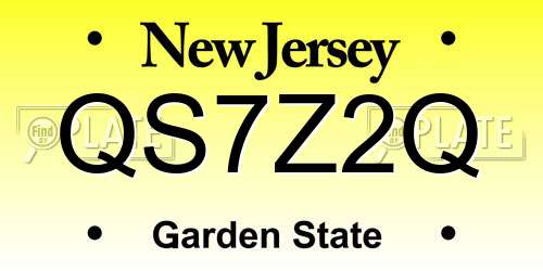 QS7Z2Q New Jersey License Plate
