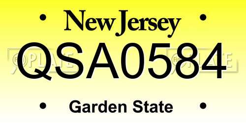 QSA0584 New Jersey License Plate