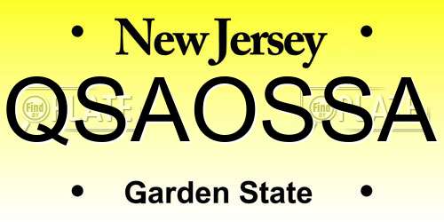 QSAOSSA New Jersey License Plate