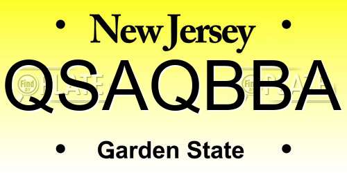 QSAQBBA New Jersey License Plate