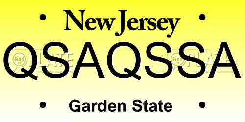 QSAQSSA New Jersey License Plate