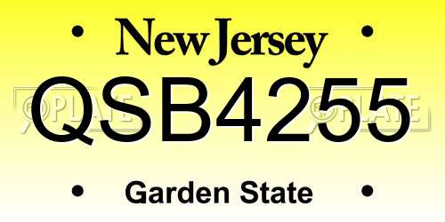 QSB4255 New Jersey License Plate