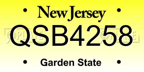 QSB4258 New Jersey License Plate