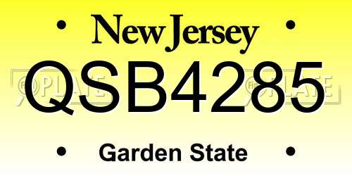 QSB4285 New Jersey License Plate