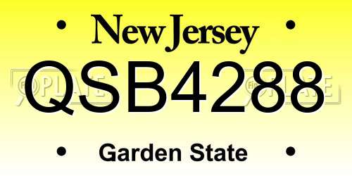 QSB4288 New Jersey License Plate