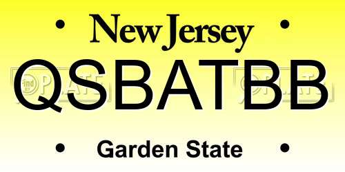 QSBATBB New Jersey License Plate