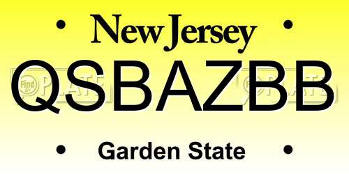 QSBAZBB New Jersey License Plate