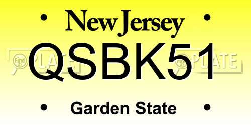 QSBK51 New Jersey License Plate